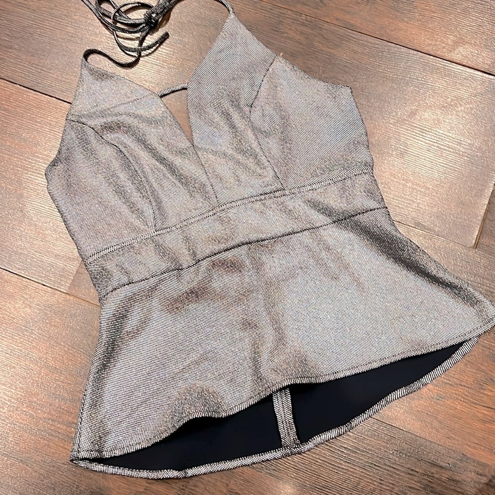 Express Silver Halter Top